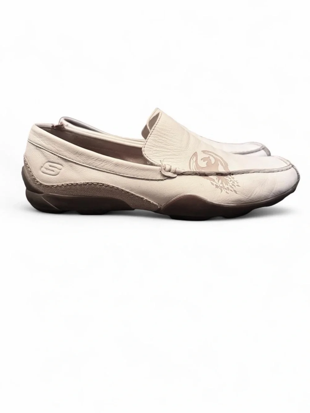 Skechers Men’s Slip-On Loafers in Cream and Brown Men’s 12